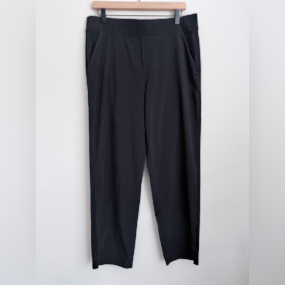 Athleta Brooklyn Mid Rise Pants Black elastic waist lightweight Size 14 - Picture 2 of 7